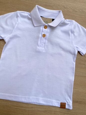 fernandaramoskids com br Camiseta Polo Infantil Masculina Branca 1
