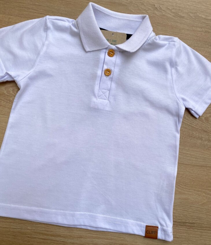 fernandaramoskids com br Camiseta Polo Infantil Masculina Branca 1