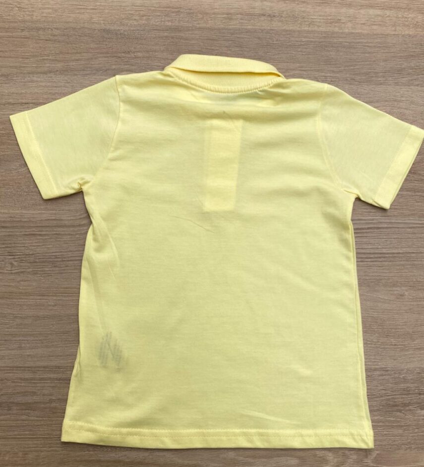 fernandaramoskids com br Camiseta Polo Infantil Masculina Cor Amarela 2