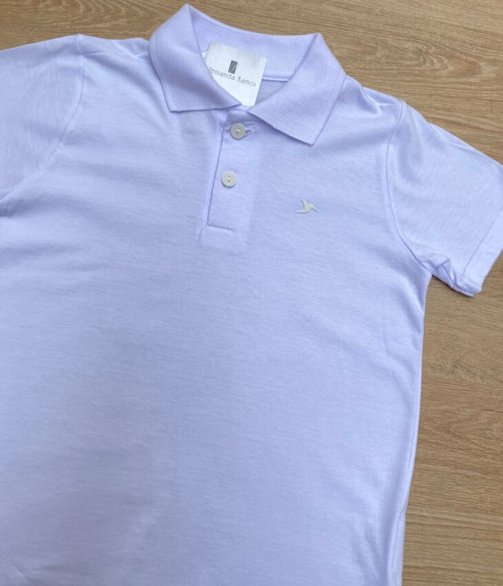 fernandaramoskids com br Camiseta Polo Infantil Masculina Cor Branca 1