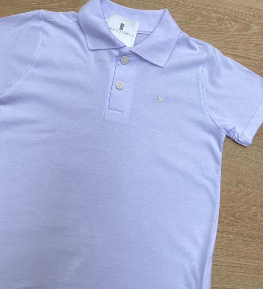 fernandaramoskids com br Camiseta Polo Infantil Masculina Cor Branca 1