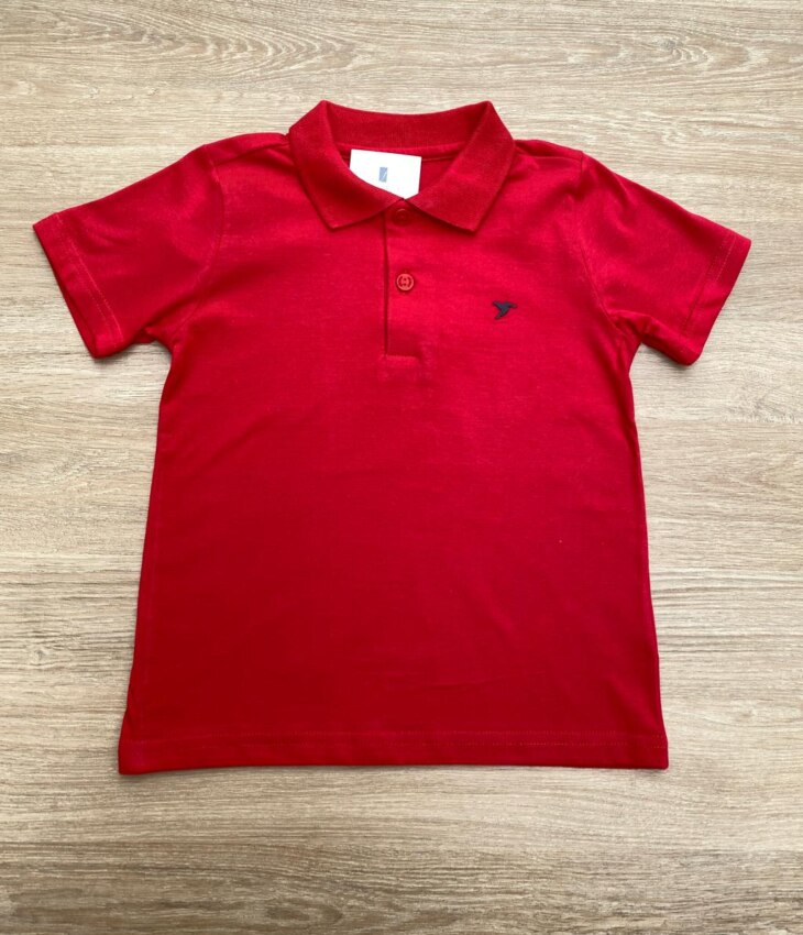 Camiseta Polo Infantil Masculina Cor Vermelha Fernanda Ramos Kids