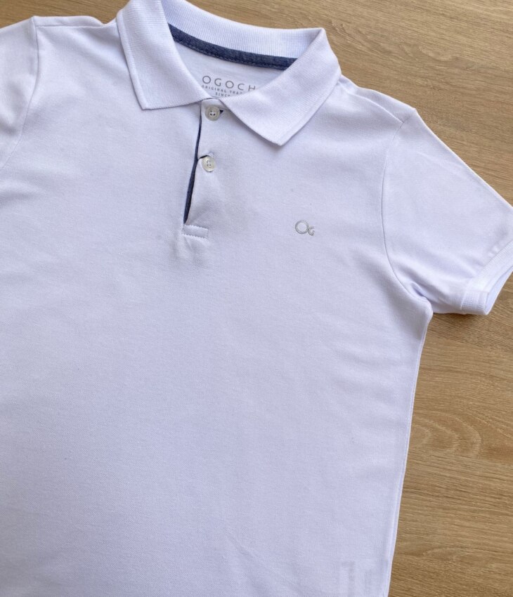 fernandaramoskids com br Camiseta Polo Infantil Masculina Ogochi Essencial Slim Branca 1