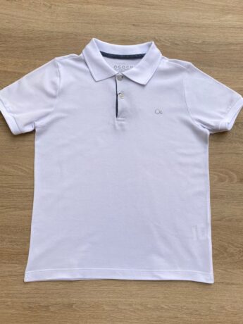 Camiseta Polo Infantil Masculina Ogochi Essencial Slim Branca Fernanda Ramos Kids