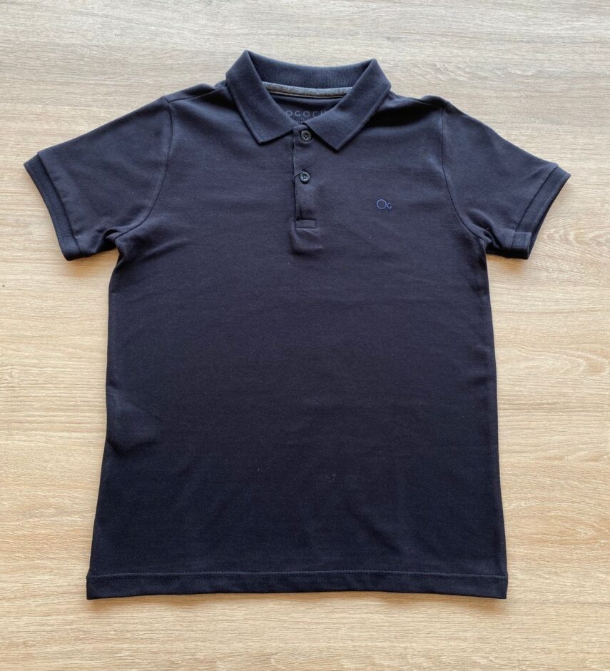 Camiseta Polo Infantil Masculina Ogochi Essencial Slim Preta Fernanda Ramos Kids