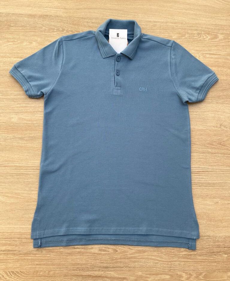 Camiseta Polo Infantil Masculina Tradicional Azul Fernanda Ramos Kids