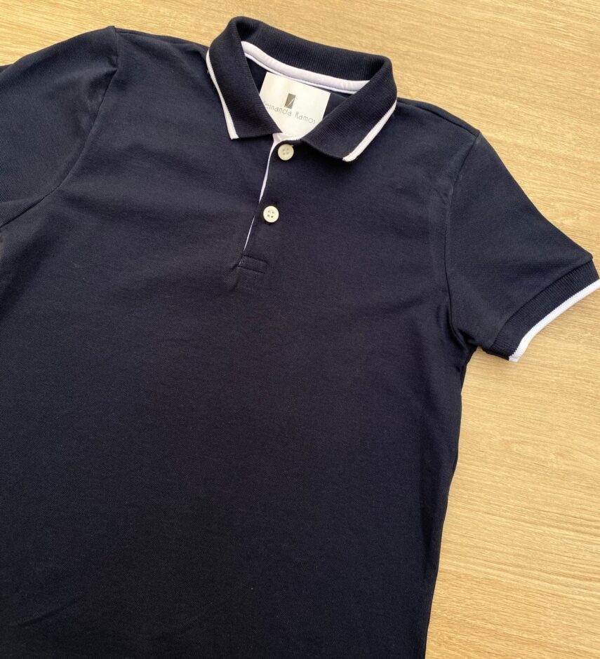 fernandaramoskids com br Camiseta Polo Infantil Masculina Tradicional Azul Marinho 1
