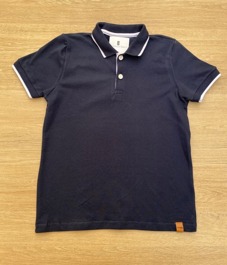 fernandaramoskids com br Camiseta Polo Infantil Masculina Tradicional Azul Marinho 2