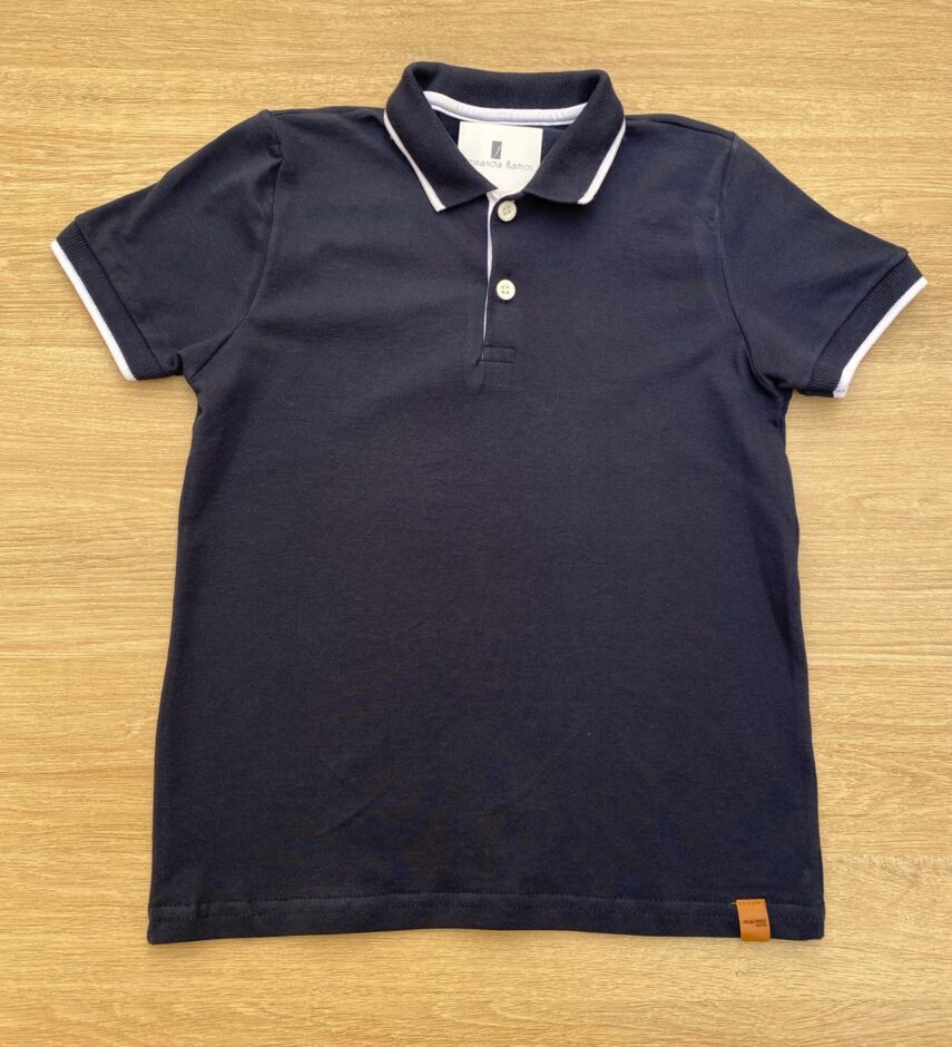 fernandaramoskids com br Camiseta Polo Infantil Masculina Tradicional Azul Marinho 2