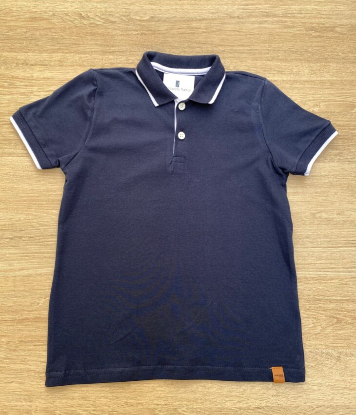 Camiseta Polo Infantil Masculina Tradicional Azul Marinho Fernanda Ramos Kids