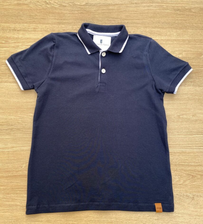 Camiseta Polo Infantil Masculina Tradicional Azul Marinho Fernanda Ramos Kids