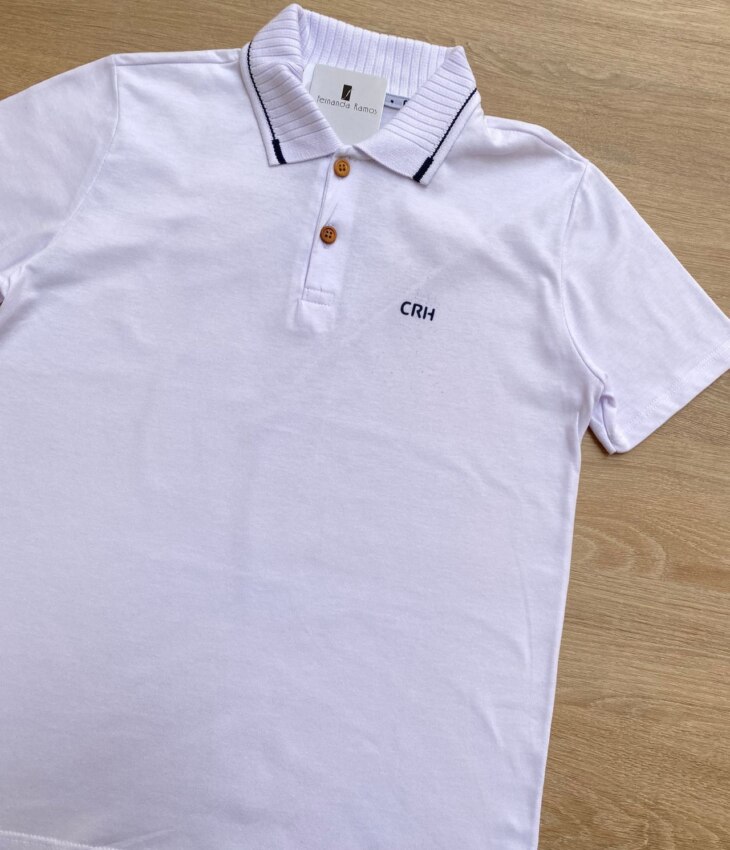 fernandaramoskids com br Camiseta Polo Infantil Masculina Tradicional Branca 1