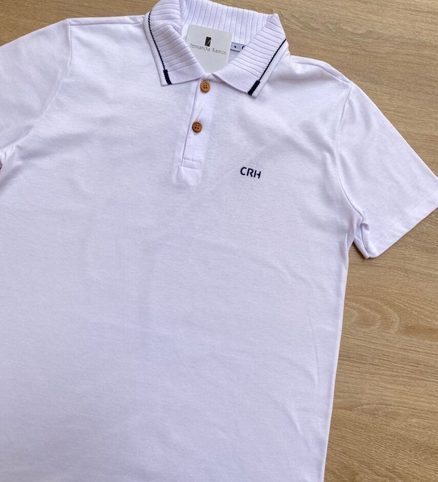 fernandaramoskids com br Camiseta Polo Infantil Masculina Tradicional Branca 1