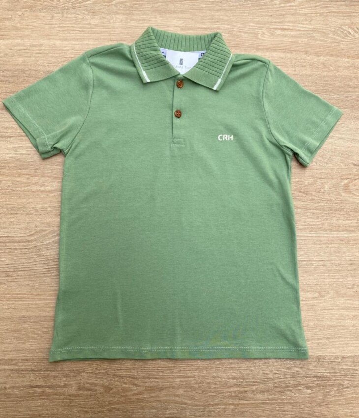 Camiseta Polo Infantil Masculina Tradicional Verde Fernanda Ramos Kids