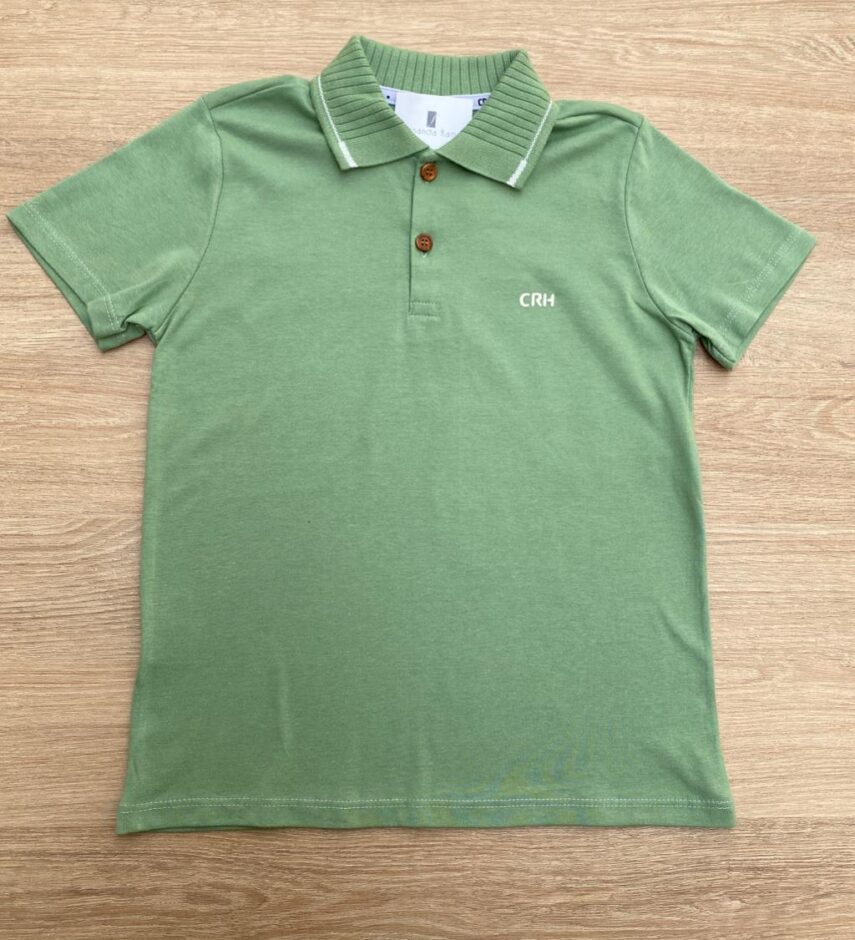 Camiseta Polo Infantil Masculina Tradicional Verde Fernanda Ramos Kids