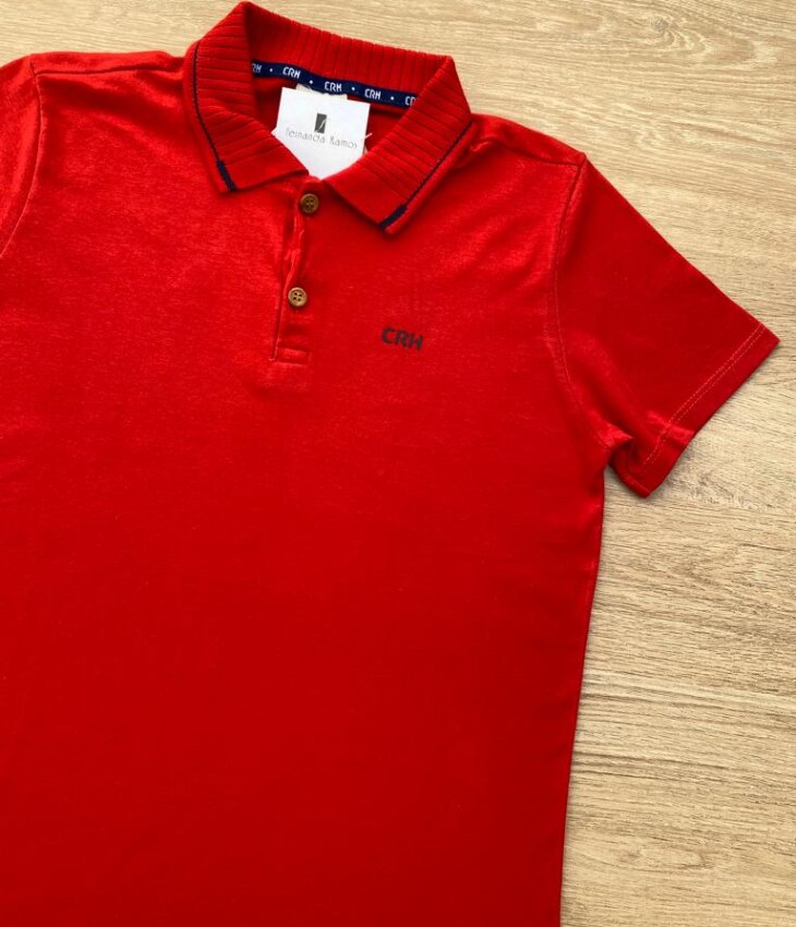 fernandaramoskids com br Camiseta Polo Infantil Masculina Tradicional Vermelha 1