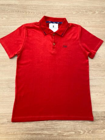 Camiseta Polo Infantil Masculina Tradicional Vermelha Fernanda Ramos Kids