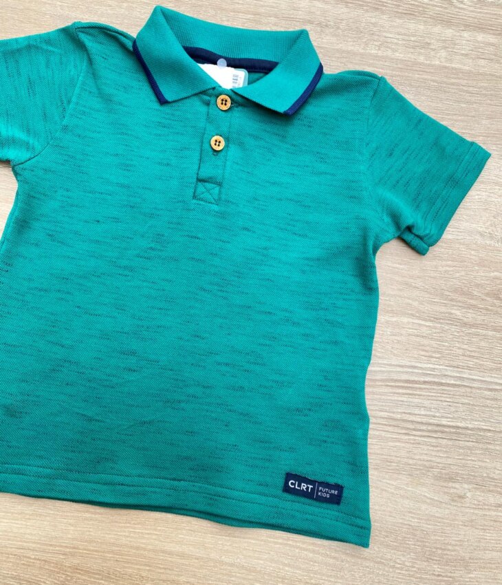fernandaramoskids com br Camiseta Polo Infantil Masculina Verde Mesclada 1