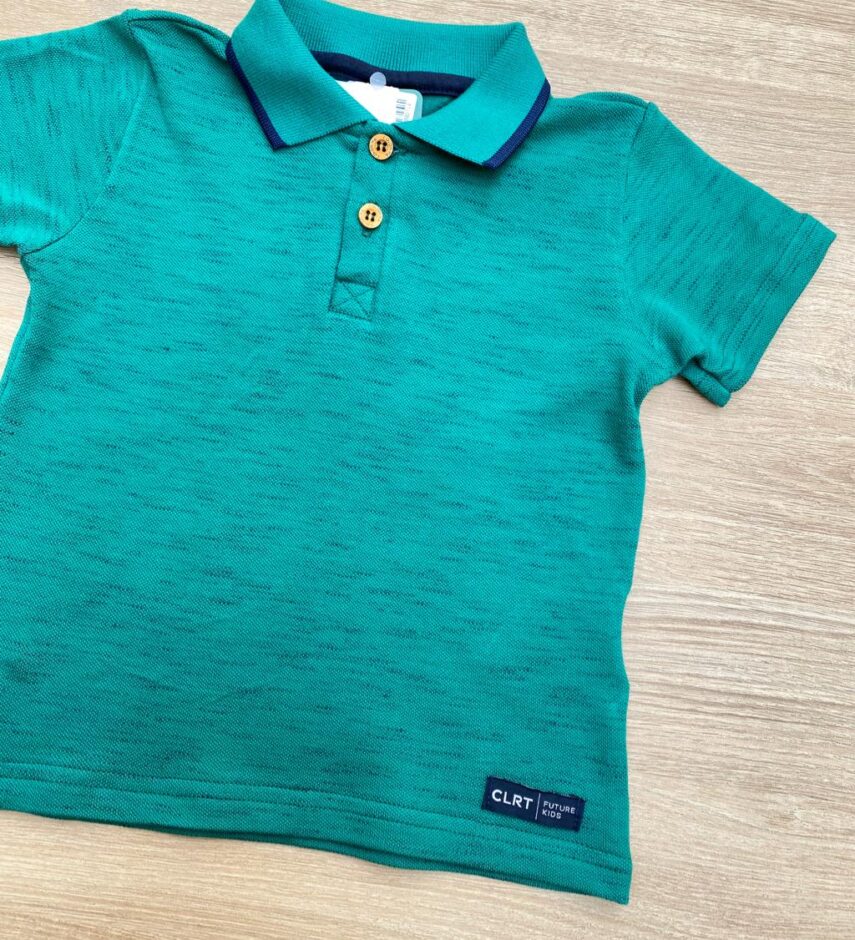 fernandaramoskids com br Camiseta Polo Infantil Masculina Verde Mesclada 1
