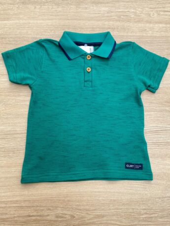 Camiseta Polo Infantil Masculina Verde Mesclada Fernanda Ramos Kids