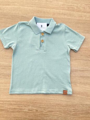 Camiseta Polo Infantil Masculina Verde Oliva Fernanda Ramos Kids