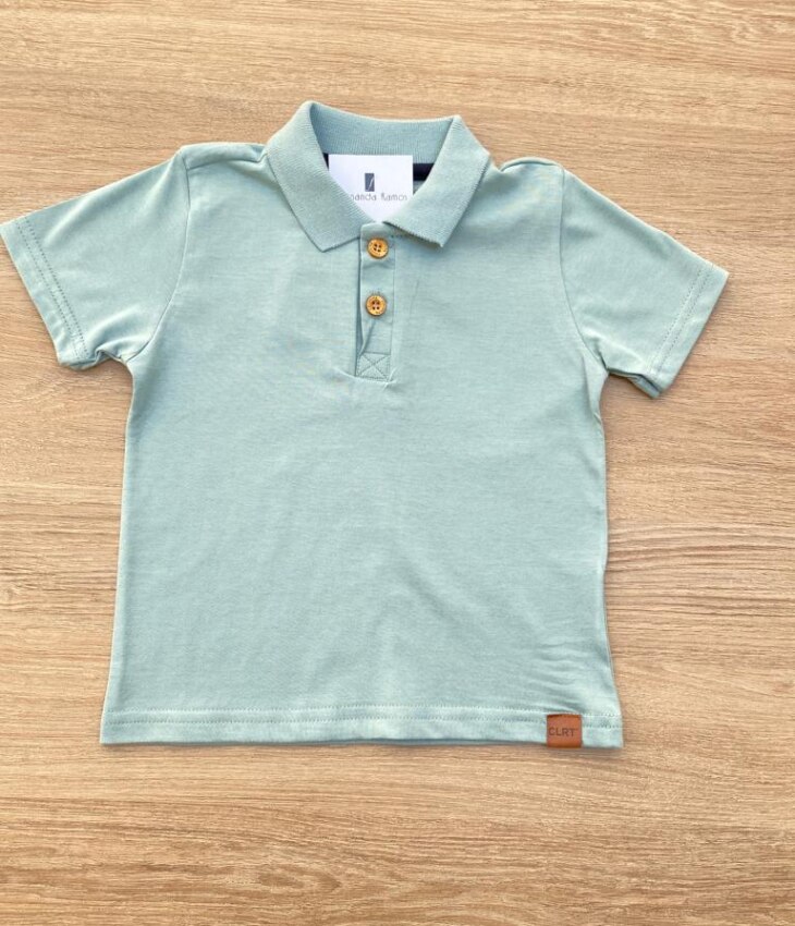 Camiseta Polo Infantil Masculina Verde Oliva Fernanda Ramos Kids