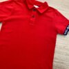 fernandaramoskids com br Camiseta Polo Infantil Masculina Vermelha Detalhe Azul 1