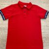 Camiseta Polo Infantil Masculina Vermelha Detalhe Azul Fernanda Ramos Kids