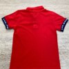 fernandaramoskids com br Camiseta Polo Infantil Masculina Vermelha Detalhe Azul 2