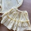 fernandaramoskids com br Conjunto Infantil Feminino Amarelo Cropped My Little Paradise Short Saia 1