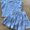 fernandaramoskids com br Conjunto Infantil Feminino Azul Cropped My Little Paradise Short Saia 3