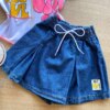 fernandaramoskids com br Conjunto Infantil Feminino Blusa Branca e Short Saia Jeans 2