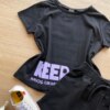 fernandaramoskids com br Conjunto Infantil Feminino Blusa Manga Curta Keep On e Short Preto 1