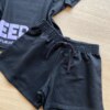 fernandaramoskids com br Conjunto Infantil Feminino Blusa Manga Curta Keep On e Short Preto 2