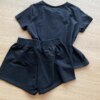 fernandaramoskids com br Conjunto Infantil Feminino Blusa Manga Curta Keep On e Short Preto 3