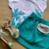 fernandaramoskids com br Conjunto Infantil Feminino Cropped Branco Short Saia Verde Esmeralda 3