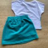 fernandaramoskids com br Conjunto Infantil Feminino Cropped Branco Short Saia Verde Esmeralda 4