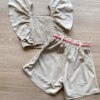 fernandaramoskids com br Conjunto Infantil Feminino Cropped e Short Bege Cordão Pink Flúor 3