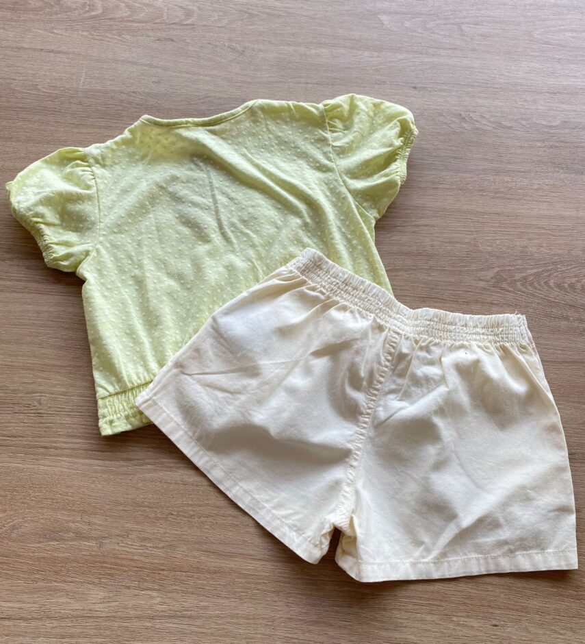 fernandaramoskids com br Conjunto Infantil Feminino Cropped Love Verde e Short Off White3