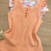 fernandaramoskids com br Conjunto Infantil Feminino Macaquinho Salmão e Blusa Manga Curta 1
