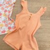 fernandaramoskids com br Conjunto Infantil Feminino Macaquinho Salmão e Blusa Manga Curta 5