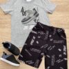 fernandaramoskids_com_br- Conjunto Infantil Masculino Camiseta Cinza e Bermuda Preta Estampada Fernanda Ramos Kids