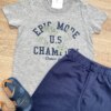 fernandaramoskids com br Conjunto Infantil Masculino Camiseta Epic Mode e Bermuda Azul 1