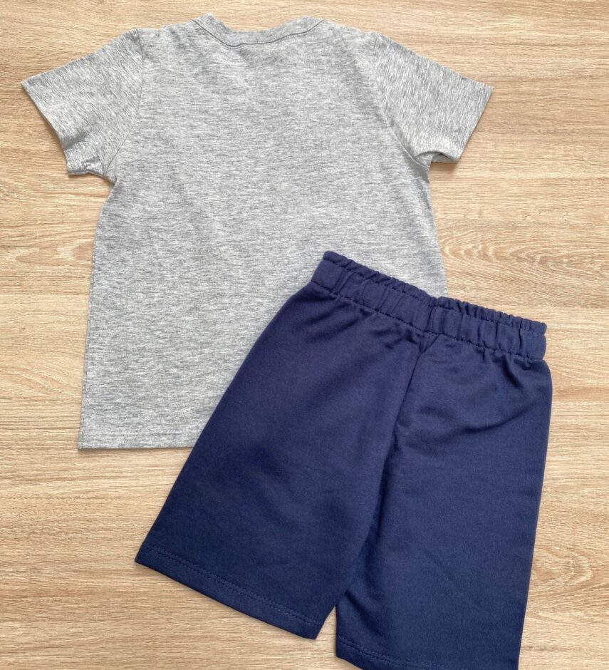 fernandaramoskids com br Conjunto Infantil Masculino Camiseta Epic Mode e Bermuda Azul 2