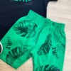 fernandaramoskids com br Conjunto Infantil Masculino Camiseta Long Beach Surf e Bermuda Verde 1