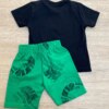 fernandaramoskids com br Conjunto Infantil Masculino Camiseta Long Beach Surf e Bermuda Verde 3