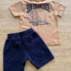 fernandaramoskids com br Conjunto Infantil Masculino Camiseta Marrom Avelã e Bermuda Azul 3
