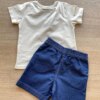 fernandaramoskids com br Conjunto Infantil Masculino Camiseta Nude e Bermuda Jeans 2