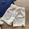 fernandaramoskids com br Conjunto Infantil Masculino Camiseta Polo Azul e Bermuda Sarja Off White 4