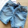 fernandaramoskids com br Conjunto Infantil Masculino Camiseta Polo Branca e Bermuda Jeans 2